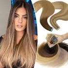 AU CLEARANCE Tape In Russian Remy Human Hair Extensions Invisi Skin Wefts BLONDE