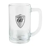 Birthday 60th Celebration Beer Stein/Glass 500ml Drinking Cup Glassware w/Handle