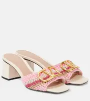 [Valentino Garavani] Valentino Garavani VLogo 60 crochet mules AU 7 pink