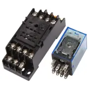 2X(HH54P DC 12V Coil 4PDT 14 Pins Electromagnetic Relay DYF14A Base H1U5)3114