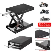500kg Motorcycle Lift Scissor Jack Work Stand Motorbike Heavy-Duty Bike Black
