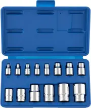 NEIKO 04300A E-Torx Socket Set, 14 Piece, External Torx, E4 to E24, 1/4", 3/8" a