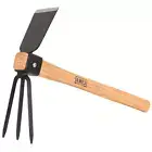 NEW Garden Hoe Cultivator Combo Wood Handle Durable Tool for Soil Tilling