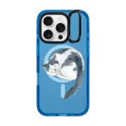 iPhone 16 Pro Impact Ring Stand Case MagSafe Compatible sleeping cat