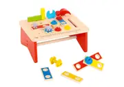 Tooky Toy Wooden Construction Tool Workbench Set - Pretend Play Tool Kit