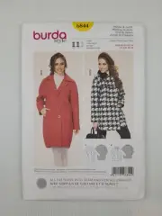 Burda Sewing Pattern 6844 Women's Coat Jacket Pattern Size US 6-26 EUR 32-52 NEW