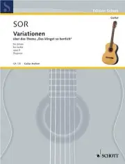 Fernando Sor Variations on a Theme of Mozart Op 9 Classical Guitar Sheet Music