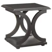 Coaster C-Shaped End Table 22" H X 22" W, Rectangle Wood Frame Material Brown