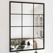 vidaXL Wall Mirror Black 80x60 cm Metal HEE