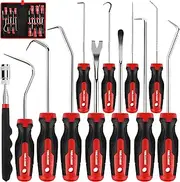TOOLEAGUE 12PCS Pick and Hook Set with Scraper and Magnetic Telescoping Tool Kit for Automotive and Electronic Hand Tools Car Auto Oil Seal/O-Ring Seal Gasket Hand Pick Up Tools