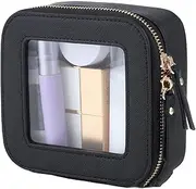 AIMALL Transparent Cosmetic Bag, Portable Waterproof Travel Toiletry Storage Box, Small Durable Clear TPU Cosmetic Case with High-Quality Zipper