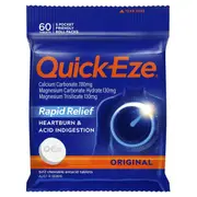 [Quick Eze] Quick-Eze Rapid Relief Original 5 x 12 Chewable Antacid Tablets