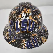 full brim hard hat custom hydro dipped IN LSU TIGERS LOUISIANA STATE UNIVERSITY