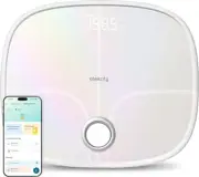 Etekcity Smart Rechargeable Scale for Body Weight, BMI, Fat, Rainbow White