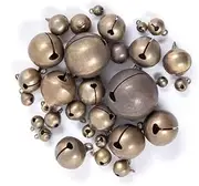 [FEDEAL] 50Pcs Bronze Color Brass Small Jingle Bell Pendant Charm Jewelry Loose Spacer Beads for Jewelry Making (Color : Brown) (Color : Silver 20cm 5pcs) (Color : Bronze 12cm 25pcs)
