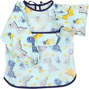 HANABASS Cotton Eating Smock Long Sleeve Bib for Dining Play Lightweight Comfortable Neck Adorable Cartoon Design for Ages Months