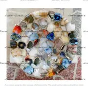 Mix Agate Bathroom Sink, Natural Agate Stone Round Hand Wash Vessel Sink Decor