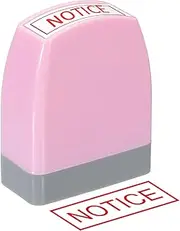 uxcell Notice Notice Stamp Self Inking, Red Ink Office Stamps Pre Inked Message Stamp Refillable Business Stamp, Pink