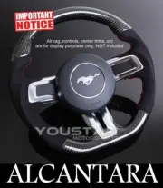 Alcantara CARBON Red Stitch Steering Wheel for Ford 15-17 Mustang Shelby GT350 (for: Ford)