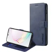 For Samsung Galaxy Note 10 Case, SupRShield Wallet Leather Flip Magnetic Stand Case Cover (Navy Blue)