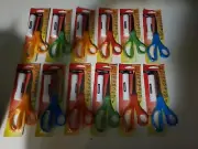 Fiskars 7" Student Scissors Left Right Hand X 12 With Bonus Glue Stick Qty 12