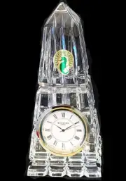 OBELISK by Waterford Quartz TABLE CLOCK 5.75" tall NEW NEVER SOLD made Ireland