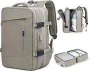 Large Expandable Travel Backpack Carry on Flight Approved Laptop Work Business Backpack,Grey