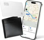 Wallet Tracker Card, Compatible with Find My (iOS Only), Ultra Thin Item Finder for Wallet, Luggage Tag, Passport etc, IPX7 Waterproof (White)