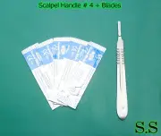 LOT OF 200 SCALPEL HANDLE #4 with 400 Blade # 21