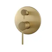 AQUAPERLA LUCID PIN Round Brushed Yellow Gold Shower/Bath Mixer Diverter