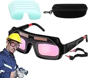 Welding Goggles, Auto-dimming Welding Glasses, UV-resistant Adjustable Eye Protection Shield for Grinding Industrial Work Auto Repair Fabrication Metal Cutting
