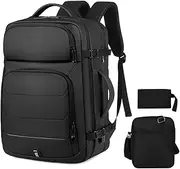 [WOTOW] Travel Backpack for Women Men, Expandable 36-55L Carry On Backpack with USB Charging Port, Waterproof Large TSA Business Laptop Bag Fit 17.3” Notebook