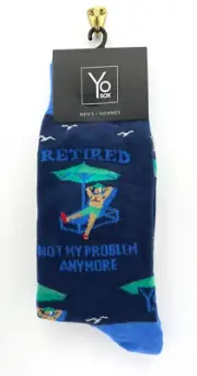 Yo Sox Socks Retired Not My Problem Anymore Men's Cotton Polyester Blend 7-12