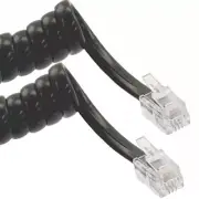 Panasonic 12' FT Black Phone Handset Coil Curly Cord Wire NEW DBS KXT All Phones