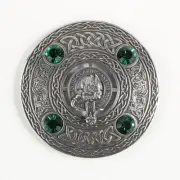Baillie Clan Crest Pewter Plaid Brooch - Made in Scotland