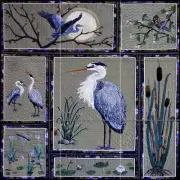 Contemporary Art Kathy McNeil Birds Mural Ceramic Backsplash Bath Tile #24010