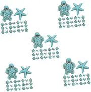 SHINEOFI 5sets Turtle Straight Hole Beads Sea Turtle Clay Beads Kit Spacer Beads Charms for Bracelets Beads Bulk Bracelet Charms for Bracelet Making Charm Beads Turquoise Green 40pcs*5