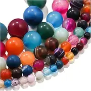 [DBTTA] XC 1strand 4/6/8/10/12mm Mixed Color Stripes Carnelian Round Loose Spacer Bead for DIY Bracelet Jewelry Makings Supplies Accessory T715 (Color : Stripes Carnelian, Item Diameter : 4mm)