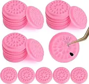 100Pcs False Lash Glue Holder, Lash Trays for Lash Extensions, Disposable Plastic False Eyelashes Glue Holder, Eyelashes Glue Holder Eyelash Extension Glue Holder Pallet Pads(Pink)