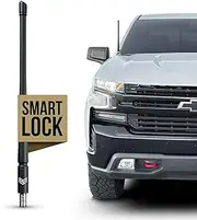 RONIN FACTORY Truck Antenna Accessory for Chevy Silverado & GMC Sierra Accessories - Anti Theft - Carwash Safe - Short Replacement Antenna (12 Inch Flexible SmartLock)