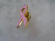 Breast Cancer Ribbon PInktober Pink Logo badge Vintage pin