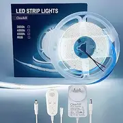Clearhill 24V PIR Movement Sensor Dimmable Flexible LED Strip Lights,with 24V Power Adapter Included,16.4FT/5M,Cool White 6500K,8mm Width,320LEDs/M,Not Waterproof IP 20,for Closet Light Bedroom