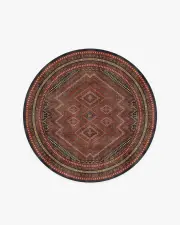 185' Round | Machine Washable Runner Rug | Kid & Pet Friendly | Indoor Rug | Kaden Amber Red Rug | Ruggable