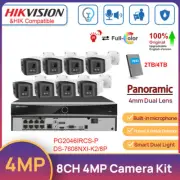 Hikvision 8CH Dual Light Security System Kit ColorVu+IR 4MP Panoramic Camera MIC