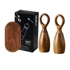 Salt and Pepper Grinder Set - 2 Pack Refillable Pepper Mill Salt Grinder w/ Base