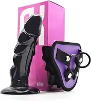 FAAK Volador Realistic Curved Dildo with Simple Strap-On Strap, G-Spot Orgasm Dildo Kit, Prostate Stimulation, Sex Toy Set, 7 Inch Insertable Dildo for Couples Game and Solo