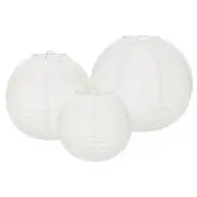 6Pcs 6"8"12" White Paper Lanterns Decorative Round Hanging Ball Lantern