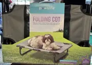 Pawslife Folding Cot Dog Bed 30” x 20” x 7" Hold Up To 50 Pounds No Assembly New