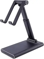 KITANDOVE 1pc Tablet Stand Desktop Tablet Holder Adjustable Tablet Stand Metal Plastic Black Desktop Cellphone Holder