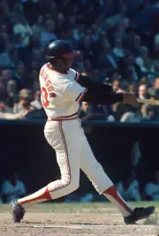 Outfielder Frank Robinson Of The Baltimore Orioles Bats 3 Old Photo